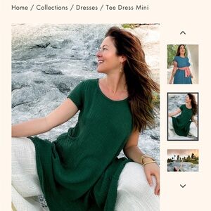 Cotton Flower Flowy Emerald Dress